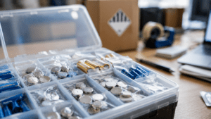Kleine Lithiumzellen einzeln verpackt in Sortierbox – Sondervorschrift 188